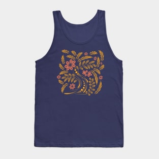 Folk flowers floral art print Flowers abstract art Tank Top